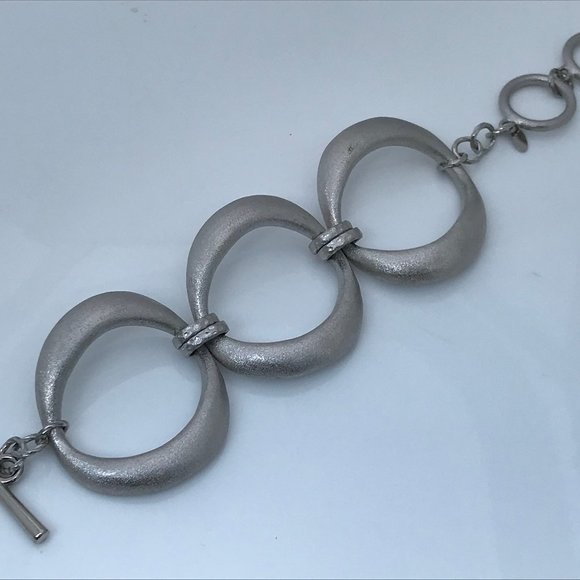 Rivka Friedman Bracelet Silver Tone Oval Link Togg - Picture 1 of 10